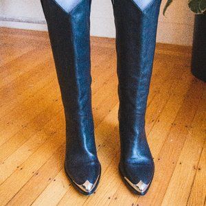 FRYE - Steel Toed Black Cowboy Boots